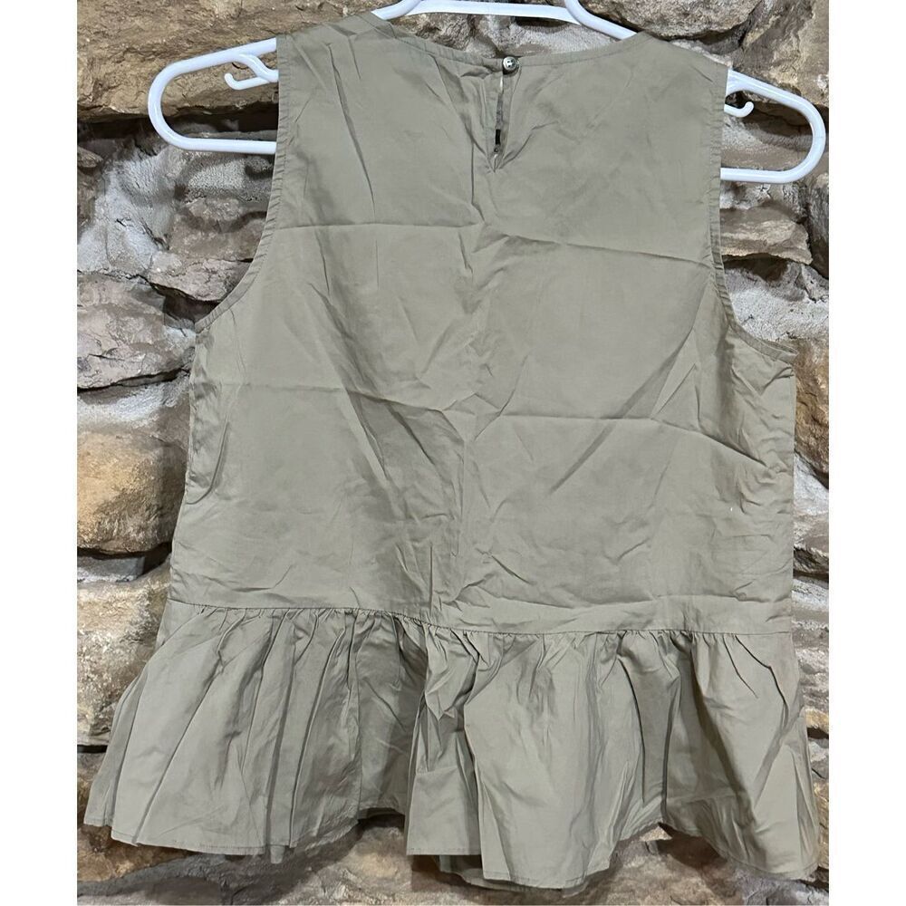 Women’s Madewell Embroidered Cutout Peplum Tank Top Tan Size XXS - Picture 3 of 5